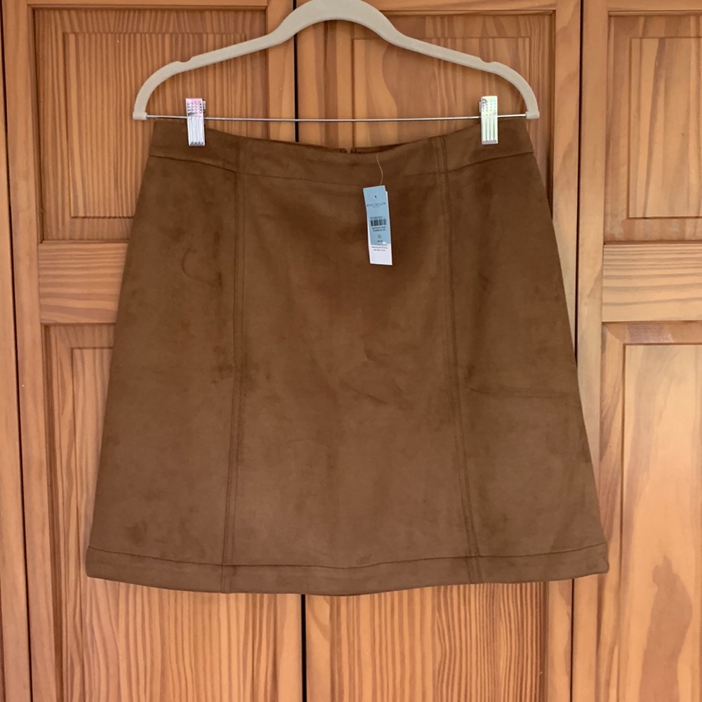 NWT Ann Taylor A-line faux suede skirt